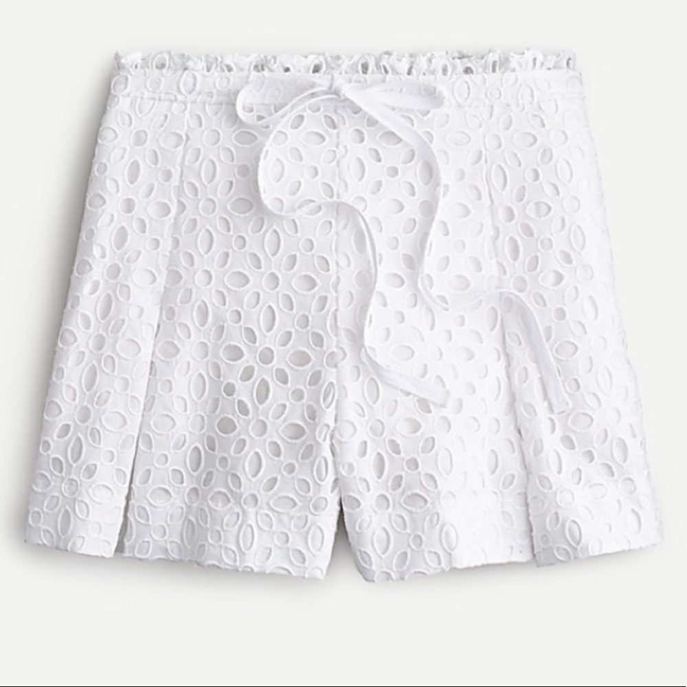 J. Crew Tie Waist Eyelet Shorts